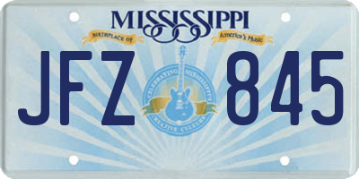 MS license plate JFZ845