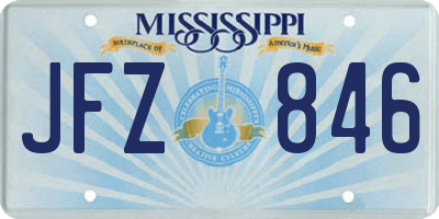 MS license plate JFZ846