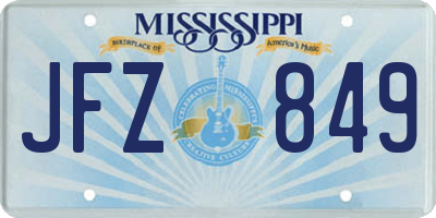 MS license plate JFZ849