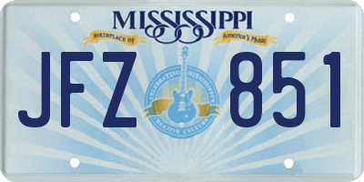 MS license plate JFZ851