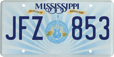 MS license plate JFZ853