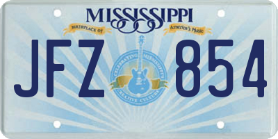 MS license plate JFZ854