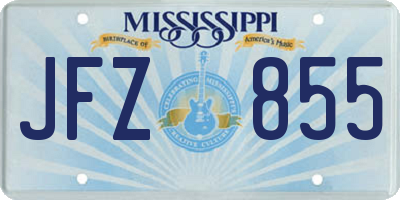 MS license plate JFZ855