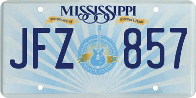 MS license plate JFZ857