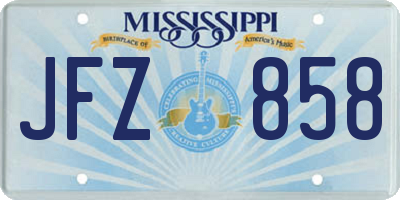 MS license plate JFZ858