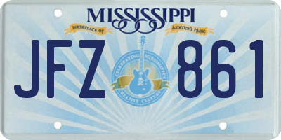 MS license plate JFZ861