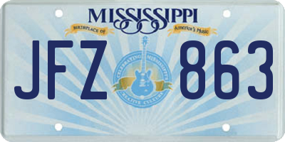 MS license plate JFZ863