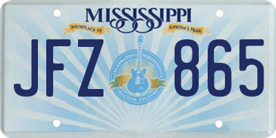 MS license plate JFZ865