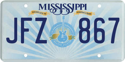 MS license plate JFZ867