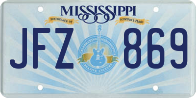 MS license plate JFZ869