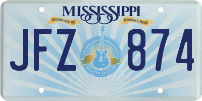 MS license plate JFZ874