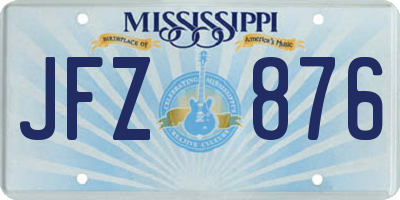 MS license plate JFZ876