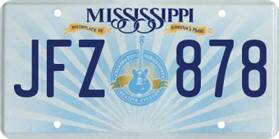 MS license plate JFZ878