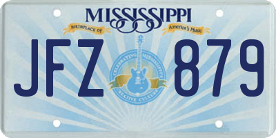 MS license plate JFZ879