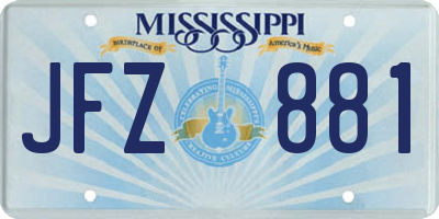 MS license plate JFZ881