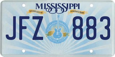 MS license plate JFZ883