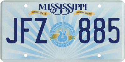 MS license plate JFZ885