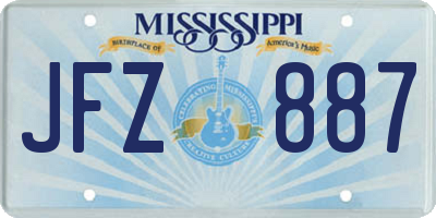 MS license plate JFZ887