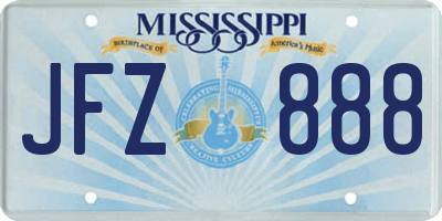 MS license plate JFZ888