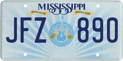 MS license plate JFZ890