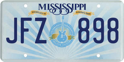 MS license plate JFZ898