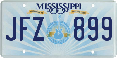 MS license plate JFZ899