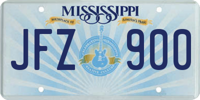 MS license plate JFZ900