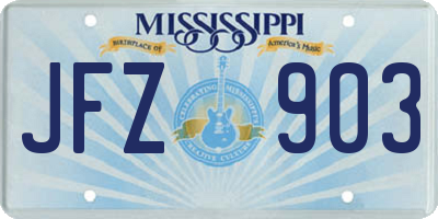 MS license plate JFZ903