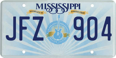 MS license plate JFZ904