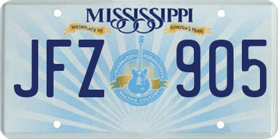 MS license plate JFZ905