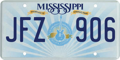 MS license plate JFZ906