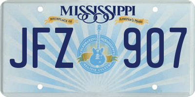 MS license plate JFZ907