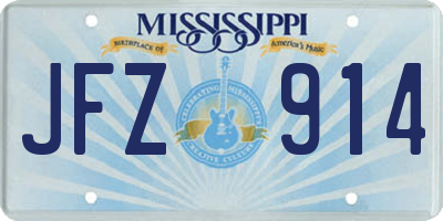 MS license plate JFZ914