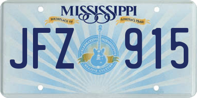 MS license plate JFZ915