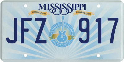 MS license plate JFZ917