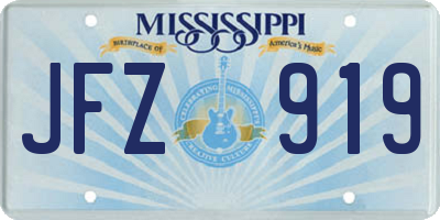 MS license plate JFZ919