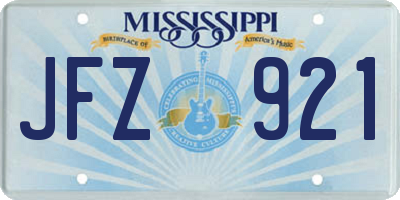 MS license plate JFZ921