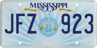 MS license plate JFZ923