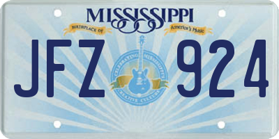 MS license plate JFZ924