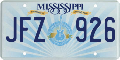 MS license plate JFZ926