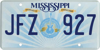 MS license plate JFZ927