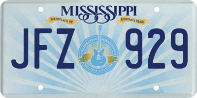MS license plate JFZ929