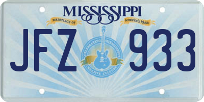 MS license plate JFZ933