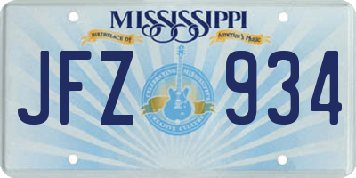 MS license plate JFZ934