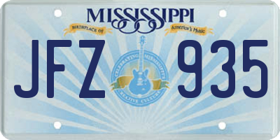 MS license plate JFZ935