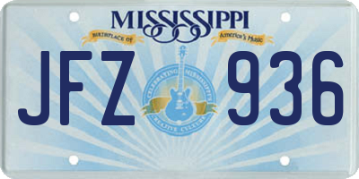 MS license plate JFZ936