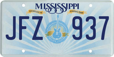 MS license plate JFZ937