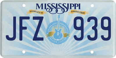 MS license plate JFZ939