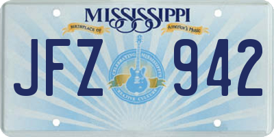 MS license plate JFZ942