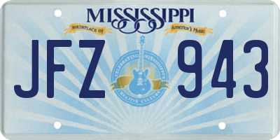 MS license plate JFZ943